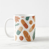 Pharmacist Boho Daisy Feathers Pills Kaffeetasse (Links)