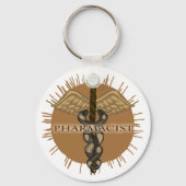 Pharmacist Caduceus custom name key chain Schlüsselanhänger (Vorderseite)
