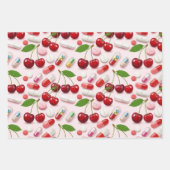 Pharmacist Cherry Peach Strawberry Wrapping Paper  Geschenkpapier Set (Vorderseite)
