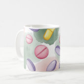 Pharmacist Grey Background Purple Pills Kaffeetasse (Vorderseite Links)