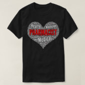 Pharmacist Heart Pharmacy Word Cloud graphic T-Shirt (Design vorne)