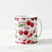 Pharmacist Pink Pills Red Cherries Kaffeetasse (VorderseiteRechts)
