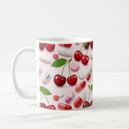Pharmacist Pink Pills Red Cherries Kaffeetasse