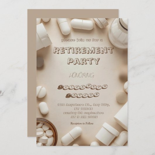 Pharmacist retirement party invitation Einladung (Vorne/Hinten)