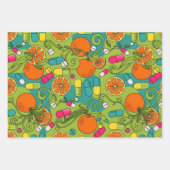Pharmacist Retro Citrus RX Pattern Wrapping Paper Geschenkpapier Set (Vorderseite)