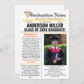 Pharmacy Abschluss Newspaper Uni Unique Einladung (Vorne/Hinten)