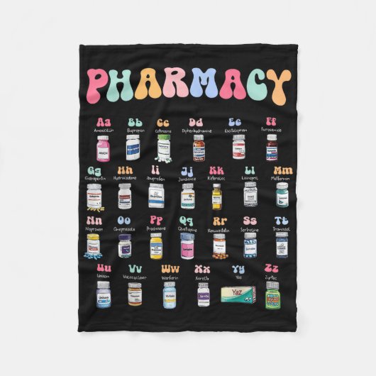 Pharmacy Alphabet Doktor der Pharmacy Tech Medicin Fleecedecke (Vorderseite)