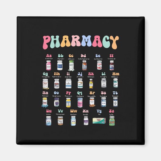 Pharmacy Alphabet Doktor der Pharmacy Tech Medicin Magnet (Vorne)