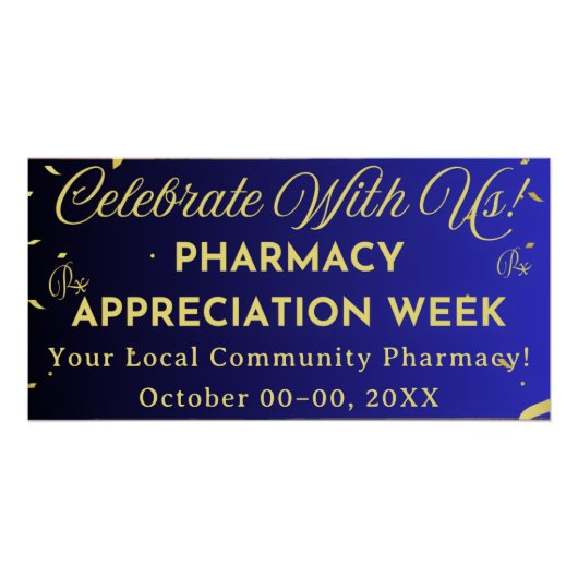 Pharmacy Appreciation Poster Imitats Gold Confetti (Vorderseite)
