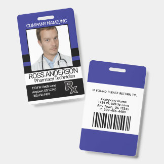 Pharmacy - Blue, Black and White Badge Ausweis