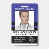 Pharmacy - Blue, Black and White Badge Ausweis (Vorderseite)