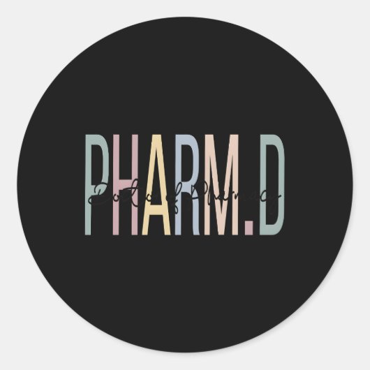 Pharmacy Boho Pharmd Runder Aufkleber (Vorderseite)