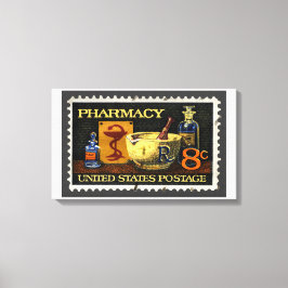 Pharmacy-Briefmarke mit einer Schüssel Hygei Leinwanddruck