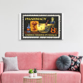 Pharmacy-Briefmarke mit einer Schüssel Hygei Leinwanddruck (Insitu (Wohnzimmer))
