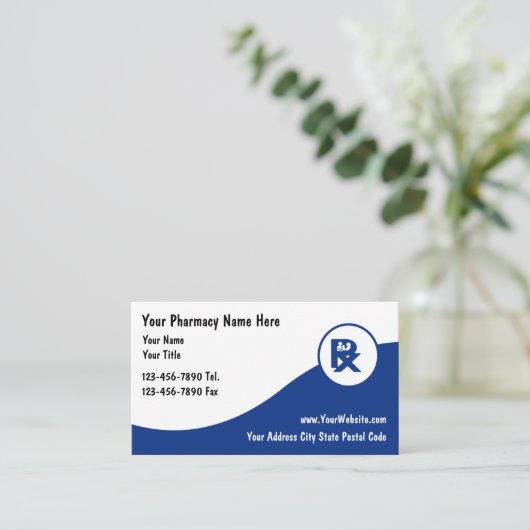 Pharmacy Business Cards Visitenkarte (Stehend Vorderseite)