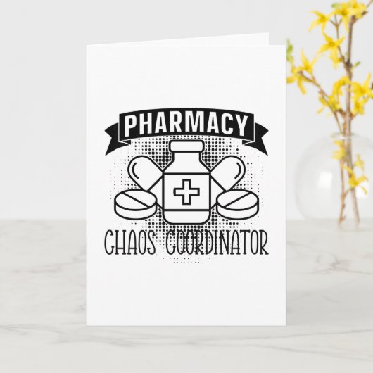 Pharmacy Chaos Koordinator Tech Apotheker Karte (Gelbe Blume)