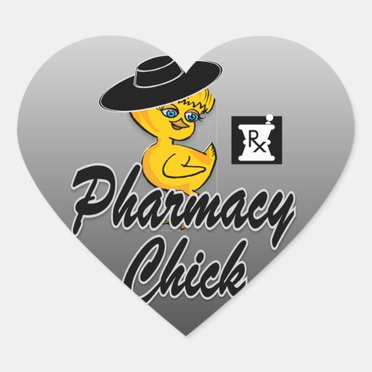 Pharmacy Chick #4 Herz-Aufkleber (Vorderseite)