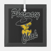 Pharmacy Chick #4 Ornament Aus Glas (Vorderseite)