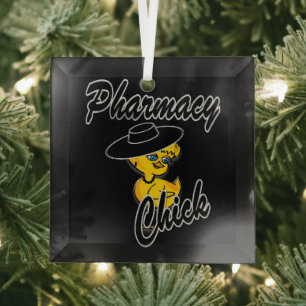 Pharmacy Chick #4 Ornament Aus Glas