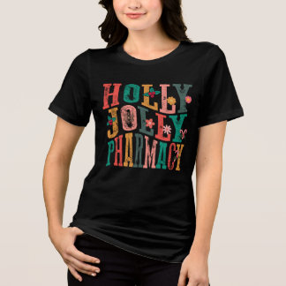 Pharmacy Christmas Holly Jolly Tri-Blend Shirt