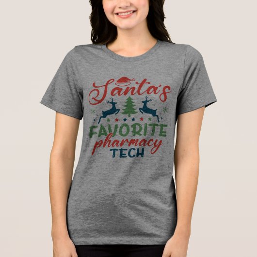 Pharmacy Christmas Santa Favorite Tri-Blend Shirt (Vorderseite)
