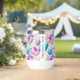 Pharmacy CPht Wine Tumbler Pink Graue Lila Pillen