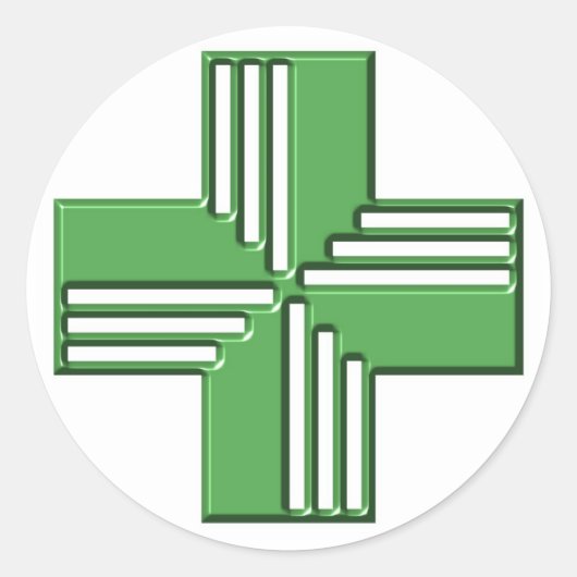 Pharmacy Cross Runder Aufkleber (Vorderseite)