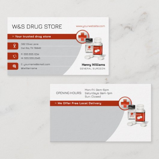 Pharmacy | Drug Store Visitenkarte (Vorne/Hinten)