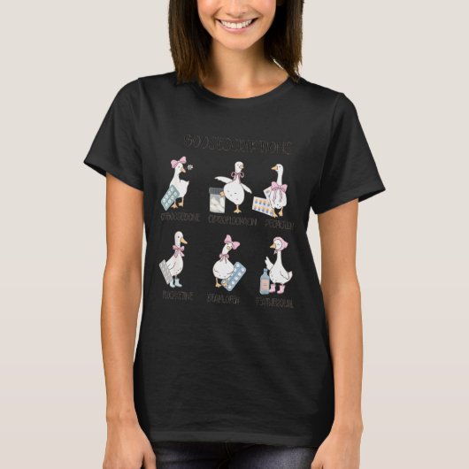 Pharmacy Funny Goose Silly Prescriptions Puns Medi T-Shirt (Vorderseite)