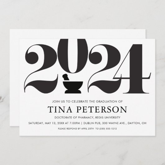 Pharmacy Graduation Party Einladung (Vorne/Hinten)