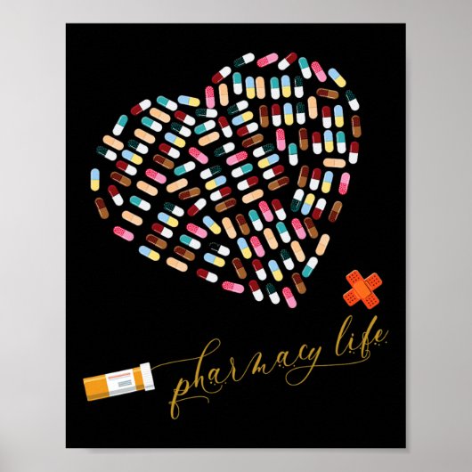 Pharmacy Life Pharmacist Heart Happy Valentine s Poster (Vorne)