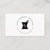 Pharmacy Mortar Pestle Logo Business Card Visitenkarte (Vorderseite)