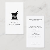 Pharmacy Mortar Pestle Logo Business Card Visitenkarte (Vorne/Hinten)