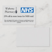 Pharmacy NHS Discount Card Rabattkarte (Vorne/Hinten)