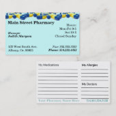 Pharmacy Pharmacist Medication List Business Card Visitenkarte (Vorne/Hinten)