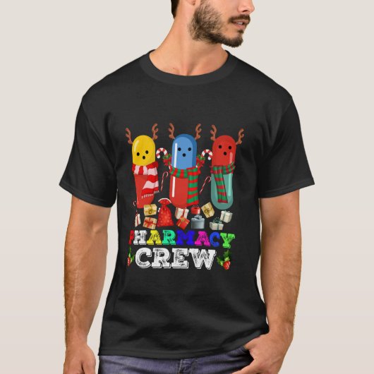 Pharmacy Pill Xmas Lights Pharmacy Crew T-Shirt (Vorderseite)