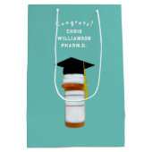 Pharmacy School Abschluss Mittlere Geschenktasche Geschenktüte (Rückseite)