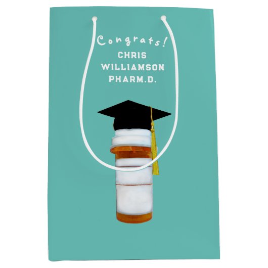 Pharmacy School Abschluss Mittlere Geschenktasche Mittlere Geschenktüte (Vorderseite)