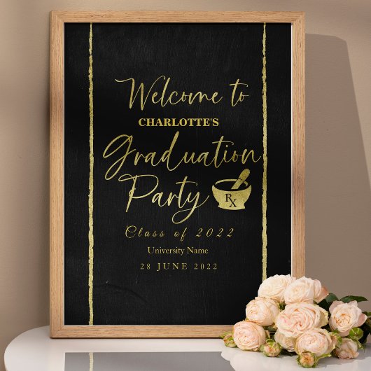 Pharmacy School Graduation Party Begrüßungszeichen Poster