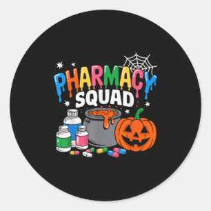 Pharmacy Squad Halloween Vibes für Apotheker und Runder Aufkleber