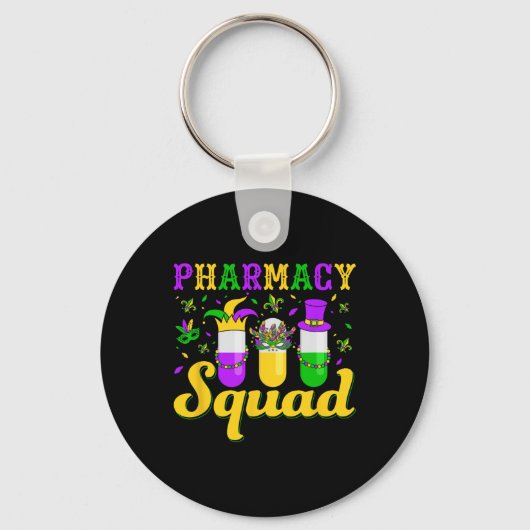 Pharmacy Squad Mardi Gras Apotheker Schlüsselanhänger (Vorderseite)