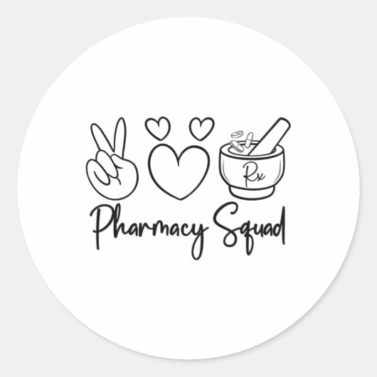 Pharmacy Squad Medicine Technician Tech Runder Aufkleber (Vorderseite)