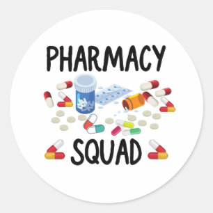 Pharmacy Squad T - Shirt Runder Aufkleber
