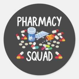 Pharmacy Squad T - Shirt Runder Aufkleber