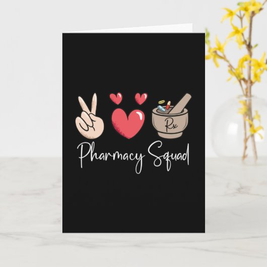 Pharmacy Squad Technician Tech Medicinal Pharmacis Karte (Gelbe Blume)