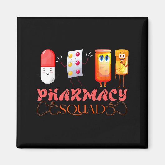 Pharmacy Squad Valentines Cute Lls Pharmacist Phar Magnet (Vorne)