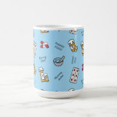 Pharmacy Student icons on blue Coffee Mug Kaffeetasse (Mittel)
