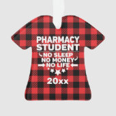 Pharmacy Student No Life Money Sleep Red Kariert Ornament (Vorderseite)