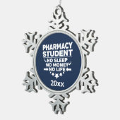 Pharmacy Student No Sleep Life Athletic Navy Schneeflocken Zinn-Ornament (Rechts)