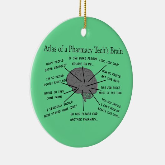 Pharmacy Tech "Atlas of Pharmacy Tech Brain" Keramik Ornament (Rechts)